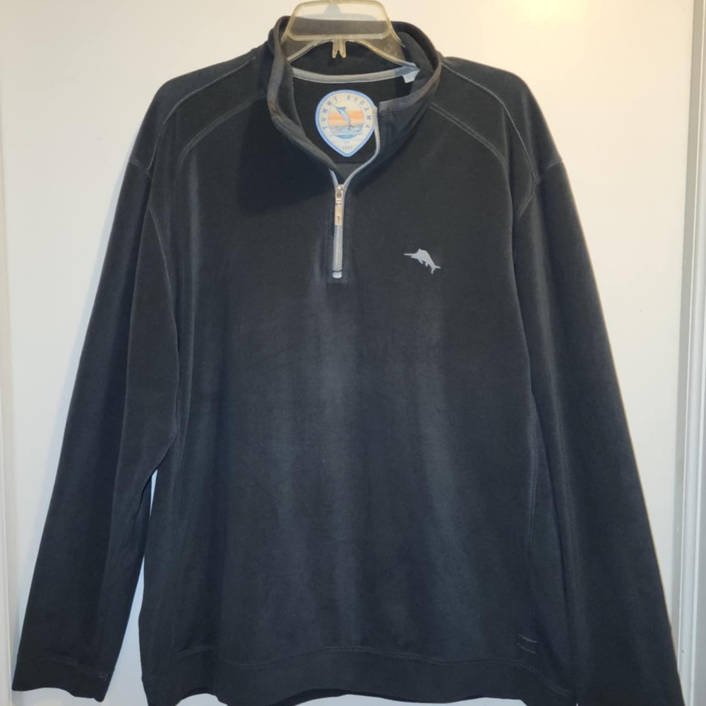Tommy Bahama Quarter Zip Pullover Black XL Mens